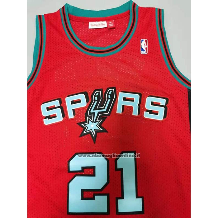 Maglia San Antonio Spurs Tim Duncan #21 Mitchell & Ness 1998-99 Rosa